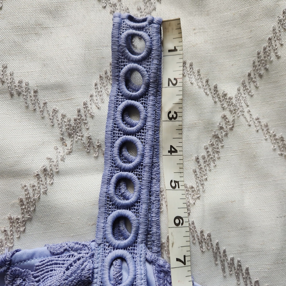 Sam Edelman Periwinkle Blue Lace Dress |‎ Circle Trim Embroidered | Size 8 - Picture 6 of 6